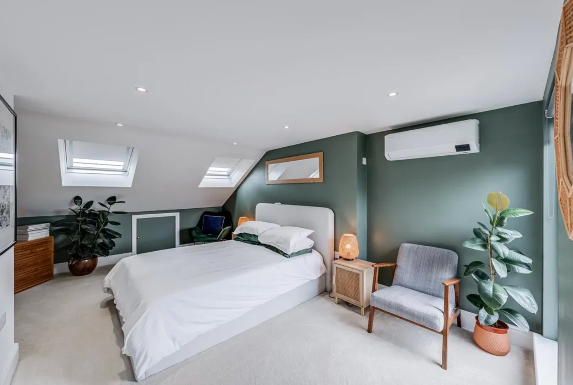 Finished loft bedroom at Brockley, London